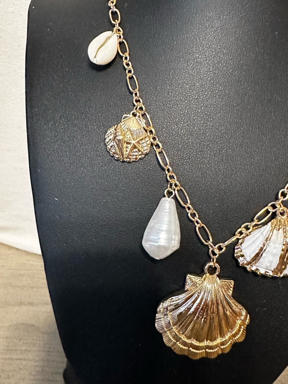 Altar'd State Gold Shell & Starfish Charm Necklace & Earring Set - Picture 2 of 8